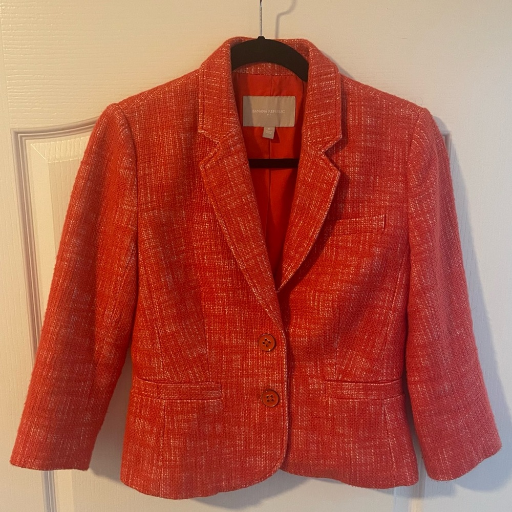 Banana Republic Textured Orange Blazer